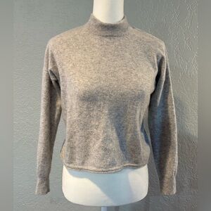 Madewell Mock Neck 100% Cashmere Sweater in Grey. Size XS